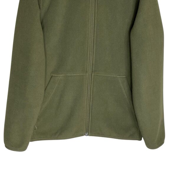 LL Bean Kids Fleece Jacket M 10-12 Full Zip Outdoor Olive Green Pockets Hiking - Picture 6 of 10